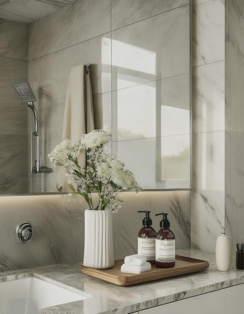 10 Green Inspired Organic Modern Bathroom Ideas - Julie Ann Art