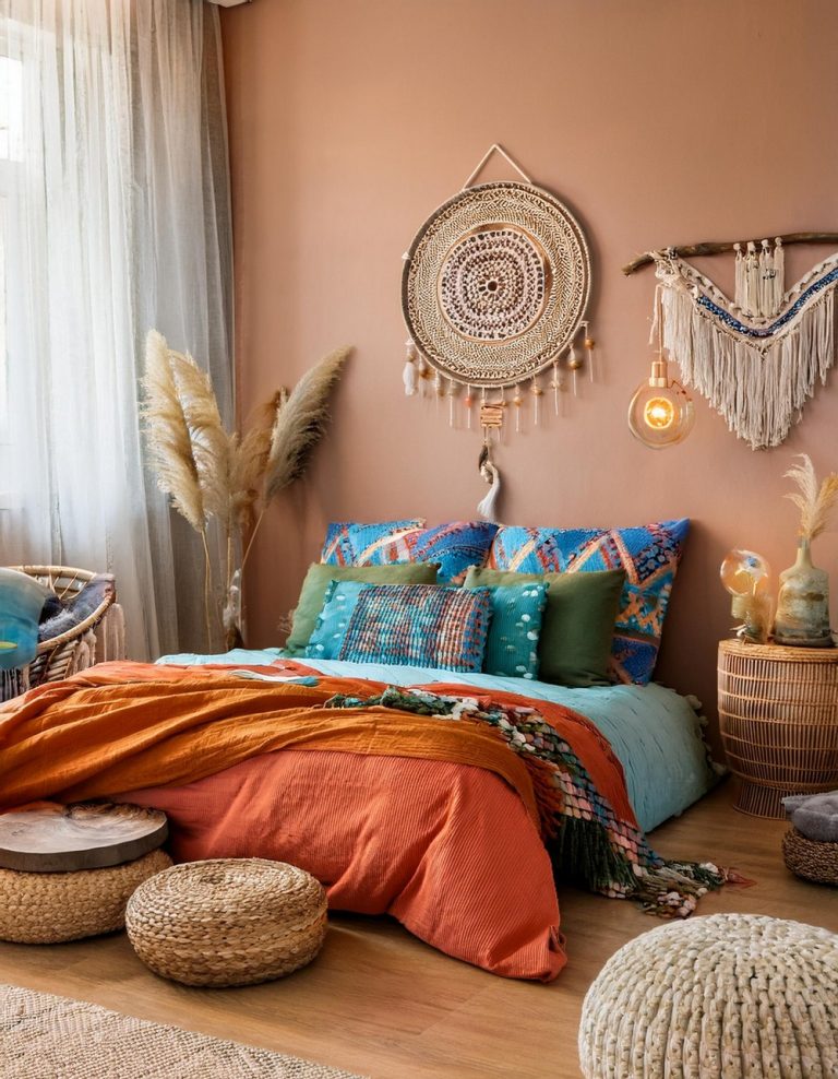 10 Unique & Vibrant Boho Bedroom Color Ideas - Julie Ann Art