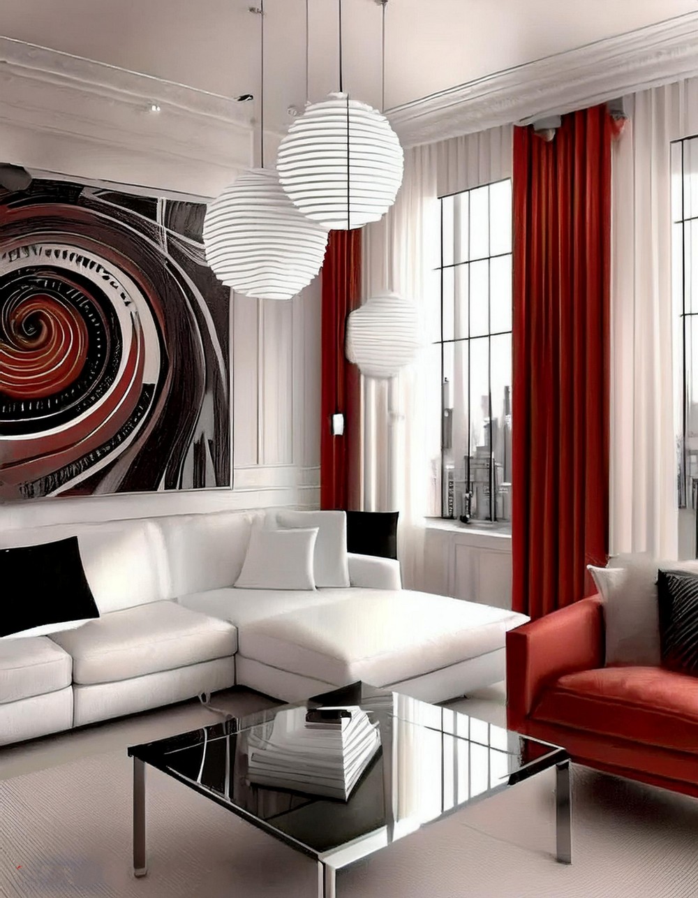 Art Swirl Paint Living Room Wall Decor