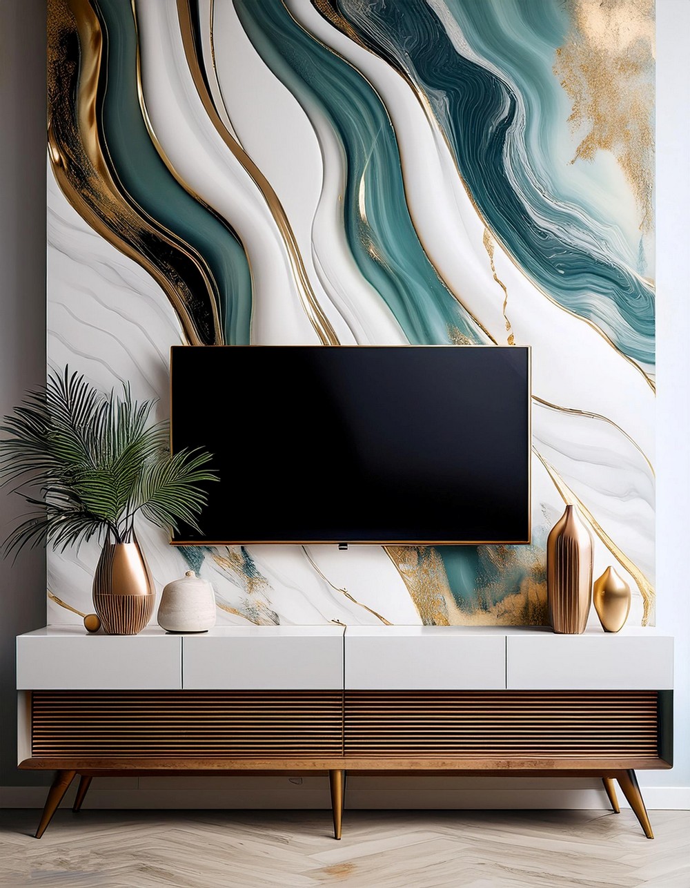 Art and Marble TV Wall Decor