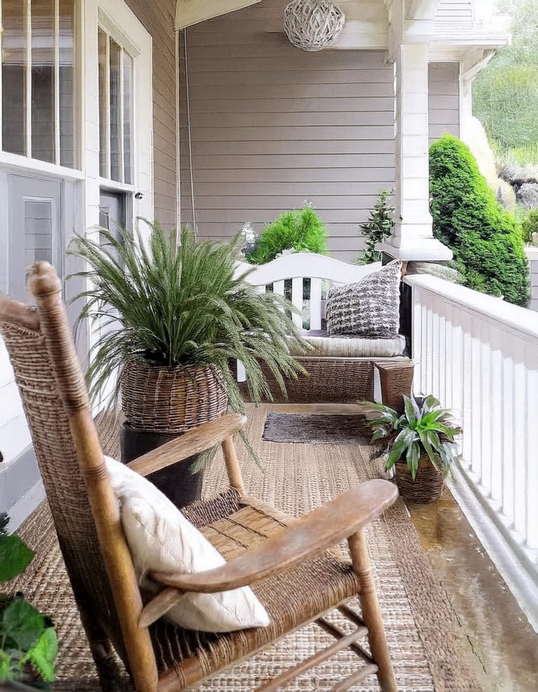 10 Long Front Porch Decorating & Stylization Ideas - Julie Ann Art