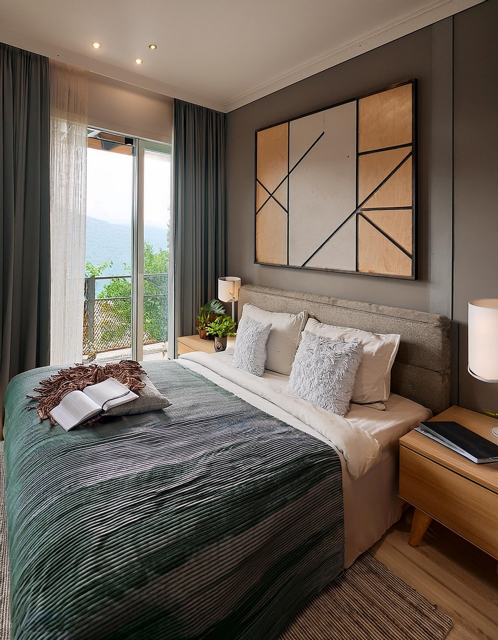 Cozy Narrow Bedroom Design