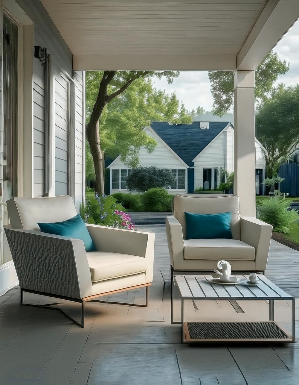Cozy Sofa Front Porch Seating Decor