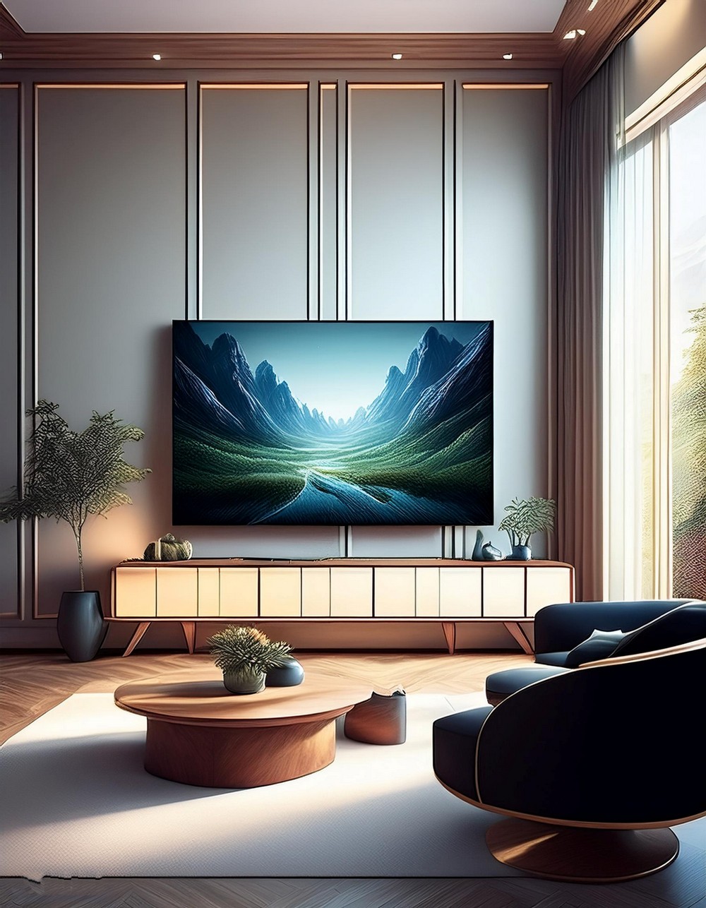 Custom Open Space TV Wall Design