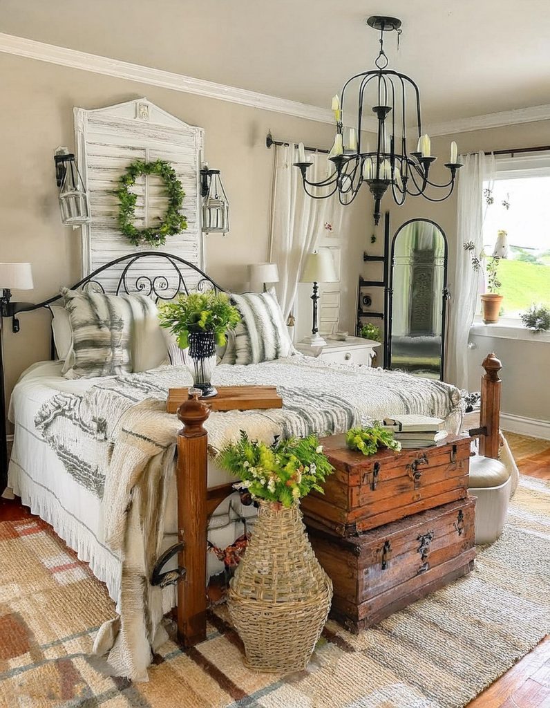 10 Cozy Vintage Style Farmhouse Bedroom Decor Ideas - Julie Ann Art