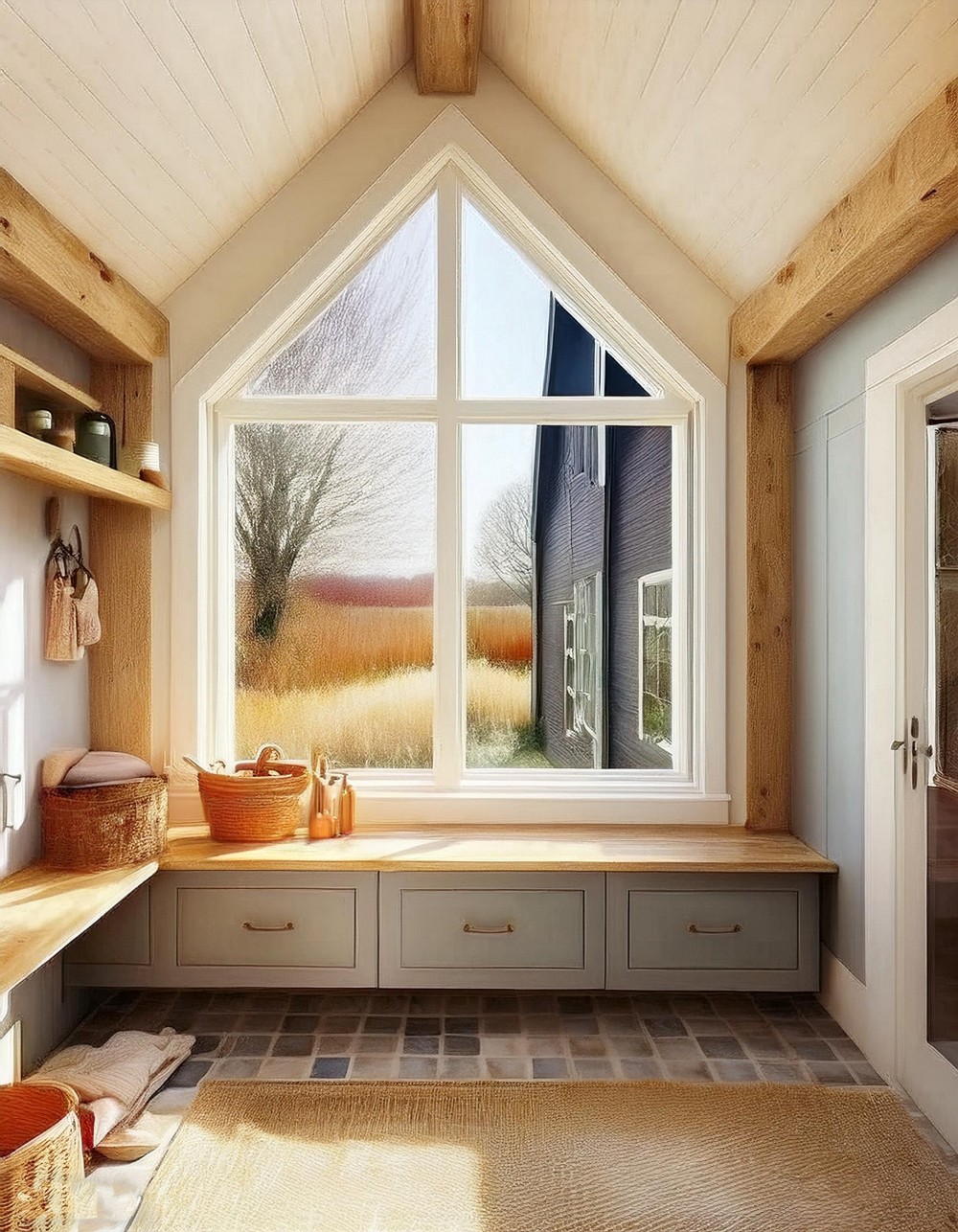 Modern Farmhouse Mudroom Entryway