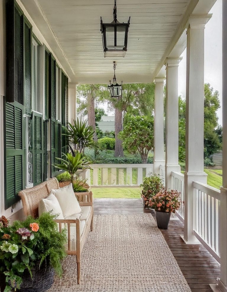 10 Easy To Adopt Narrow Front Porch Decor Ideas - Julie Ann Art