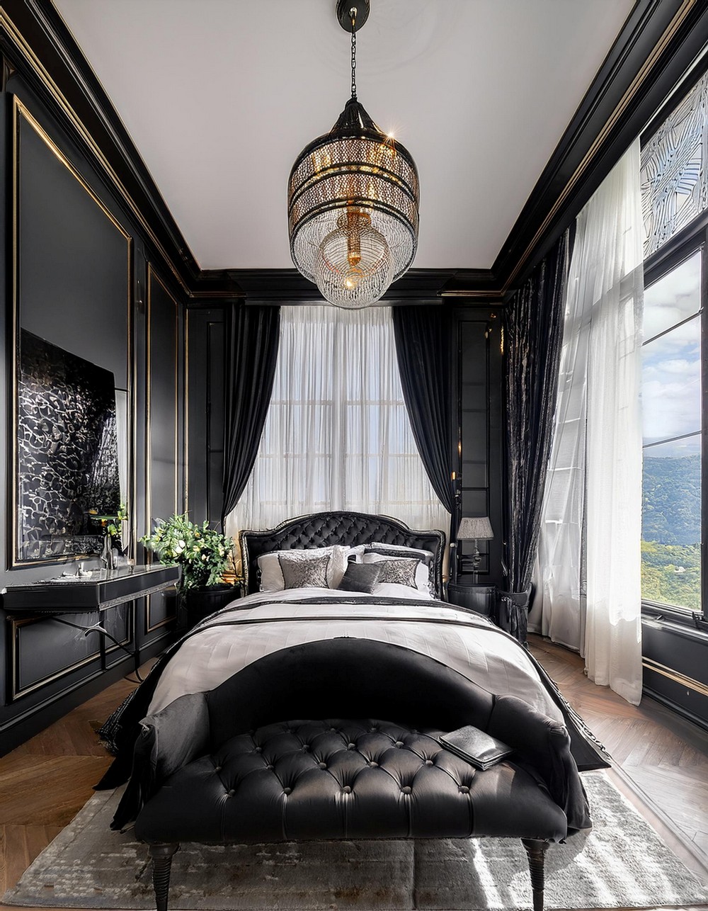 Regal Black and White Baddie Bedroom