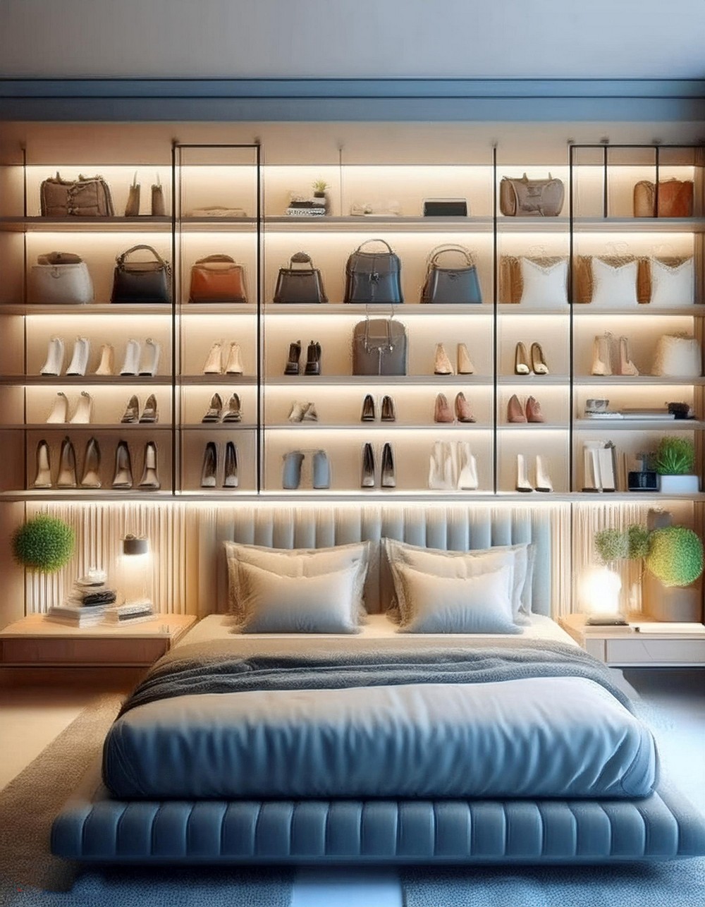 Shoe and Bag Organizer Wall Baddie Bedroom