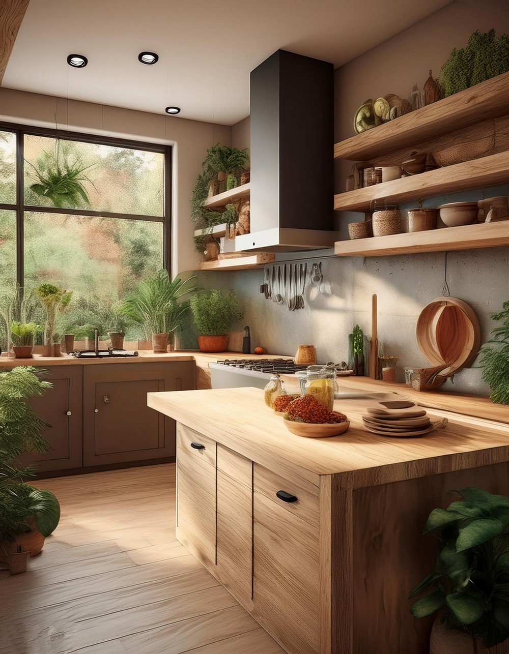 Unique Earthy Kitchen Backsplash
