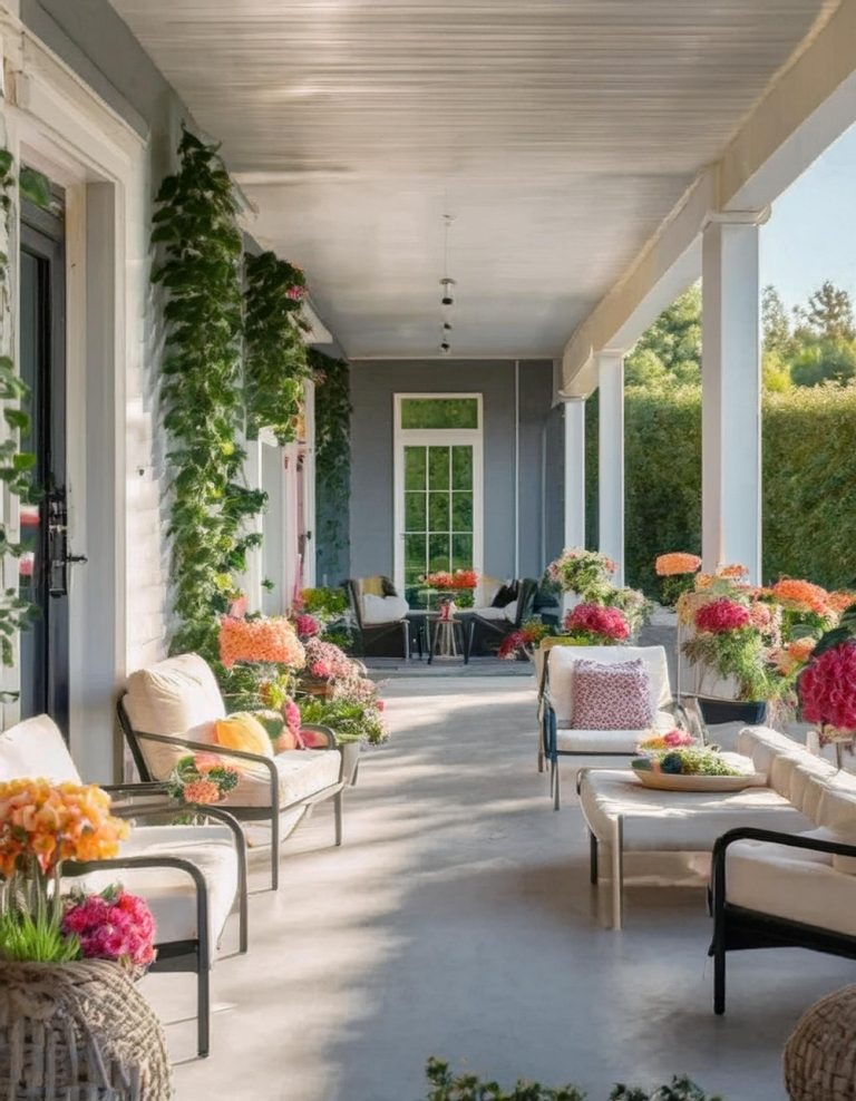 10 Long Front Porch Decorating & Stylization Ideas - Julie Ann Art