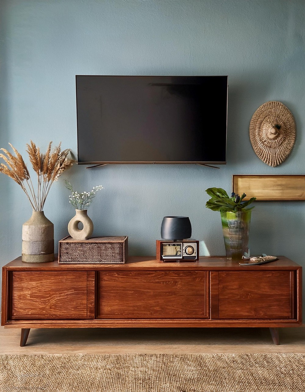 Vintage Living Room TV Wall Decor